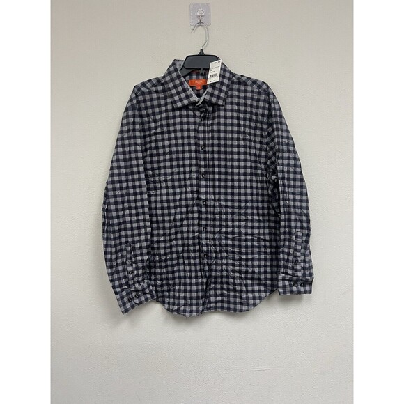Tallia Sport Grey/Black Checkered Button Up Dress Shirt Men’s Size XL - Picture 1 of 3